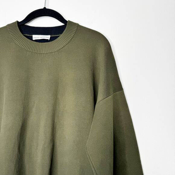 Paco Rabanne Oversized Cotton Side Zip Sweater Green Crewneck Size Medium - Picture 4 of 10